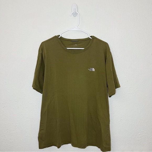 (Sold) The North Face Logo T-Shirt Olive Army Green Tee Oversized Baggy Crewneck - Picture 2 of 7